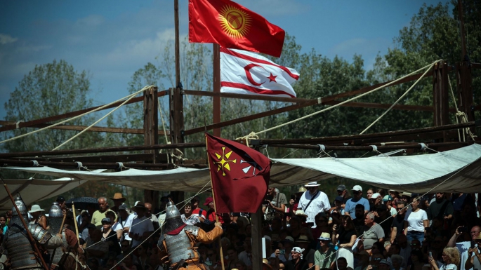 Büyük Hun Türk Kurultayında KKTC bayrağı dalgalandı!